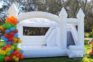 China White Inflatable Bouncer Adult Wedding Party Bouncing Castle Kids Bounce Jump House Combo With Slide wholesale