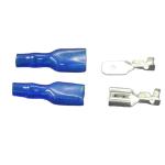 Crimp Male And Female Spade Connectors 6.3mm With Red Blue Insulating Sleeves