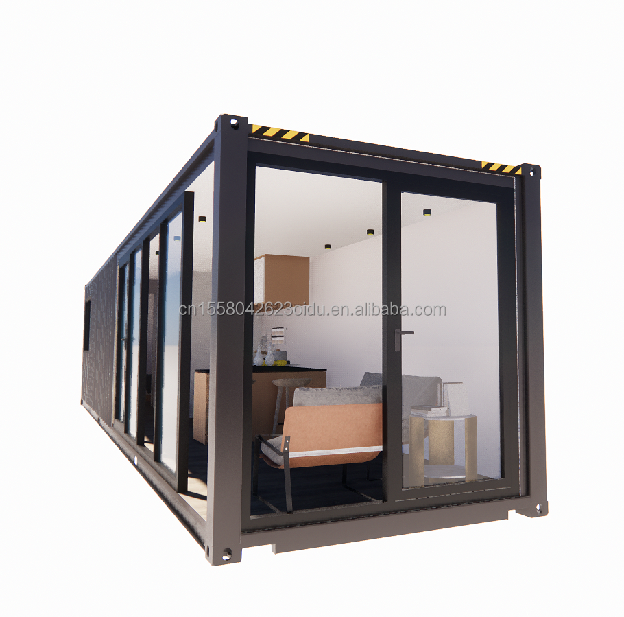 Easy Installation 20ft Prefab Shipping Container Home Houses with Bathroom and Wall 50/75/100mm Wave Sandwich Panel