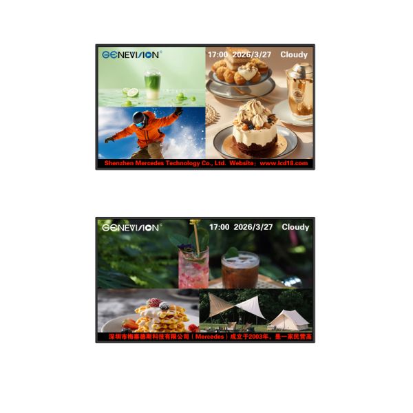 32" 43" Right Angle Wall Mount Ceiling Installation Android Menu Board