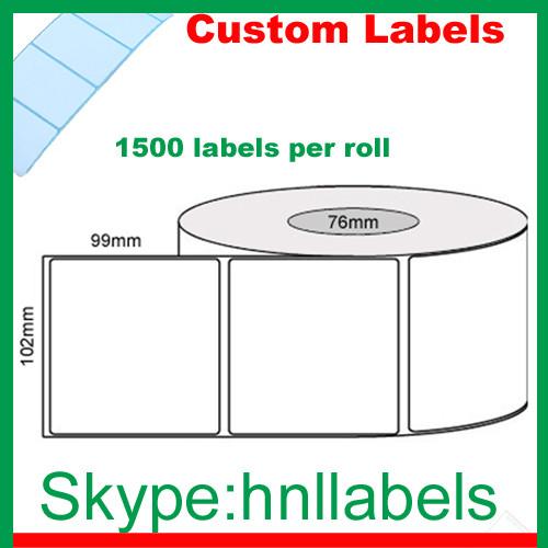 Thermal Transfer Labels 102mmX99mm/1 Plain Transfer Roll Permanent, 1,500Lpr,