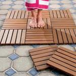 Garden Decking Tile, 300x300x23mm Outdoor Bamboo Flooring,Decking Tile Unit