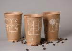 Kraft Personalized Paper Coffee Cups / Disposable Drinking Cups 8oz 12oz 16oz