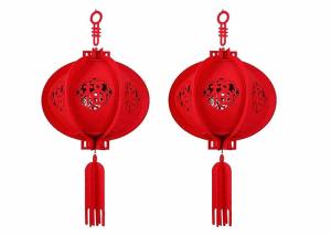 China 30*7cm Groove Patterns Chinese Festival Felt Celebration Paper Lantern wholesale