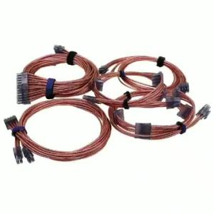 China PSU Cable Bright Braided Power Supply Modular Cable Kit 24 Pin 8pin 6pin Length 630mm Gold Pink Blue Sliver Purple Green PVC wholesale