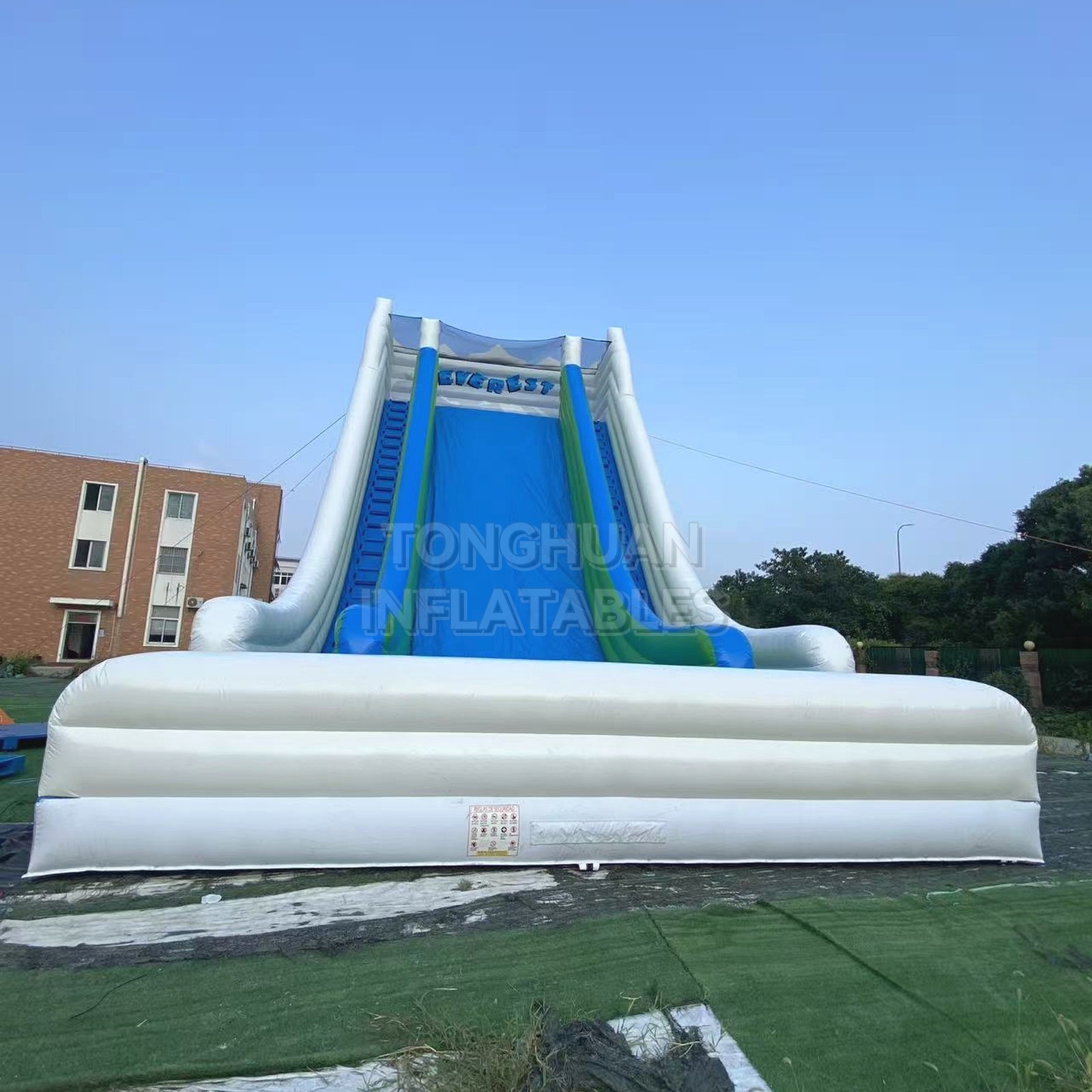 Commercial Giant Everest Theme Inflatable Slide with Extended Landing Area Climbing Ladder and Safety Net for Parks Events and Rental Business