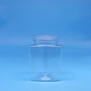 China Food Grade Cookie Food Candy Triangle Shape PET Plastic transparent Jar clear Lid wholesale