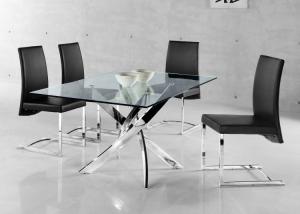 China Tempered Glass 0.12m3 67kgs Modern Dining Room Sets wholesale