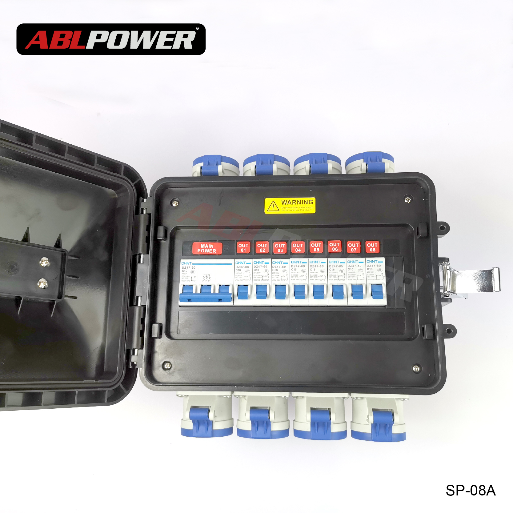 Entertainment Black 8 Way Output 220V Power Distro Boxes