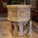 Marble Baptism Font Natural Stone Catholic Church Sculptures Baptismal Hand