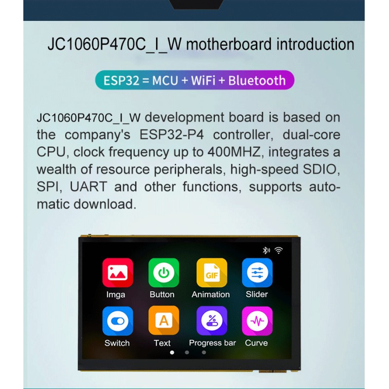 7-Inch ESP32 P4 Development Board With LCD Display And Onboard ESP32-C6 Capacitive Touch