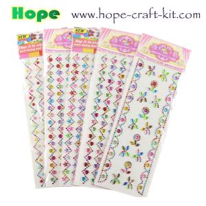 China 3D Acrylic Self Adhesive Stickers for kids diy craft and Decal Mobile Scrapbooking diamond pearl gem drill stickers OEM wholesale