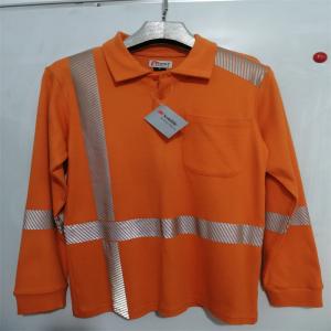 China EN20471 Long Sleeve Orange Hi Vis Workwear Polo Hi Vis Workwear With Reflective Tape wholesale