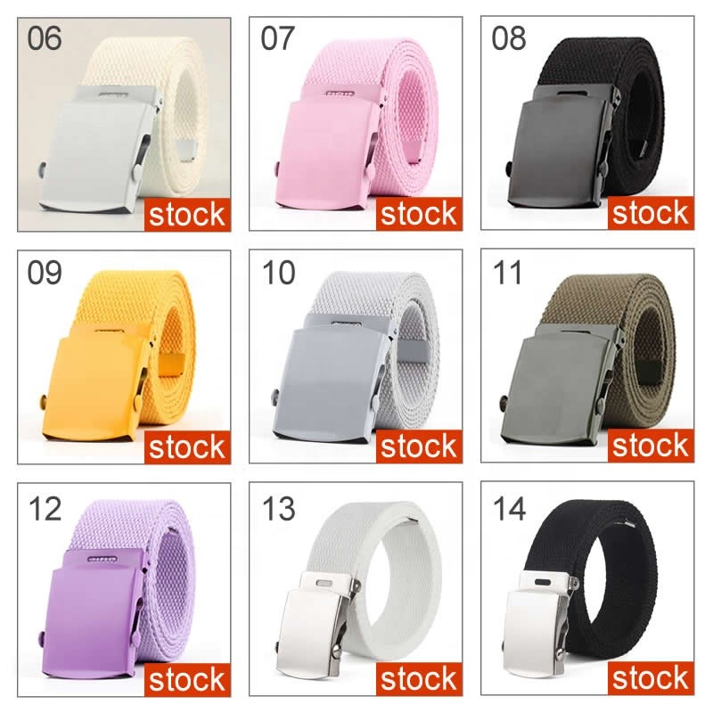 Colorful 130cm Length Flip Top Belt 3.8cm Width Canvas Belt Fabric