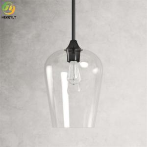 China Clear Goblet Shape Glass Pendant Light Modern Indoor E26 Bulb Base wholesale