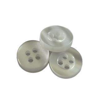 China White Color Plastic Shirt Buttons With Rim Pearl Effect In 18L Use On Shirt wholesale