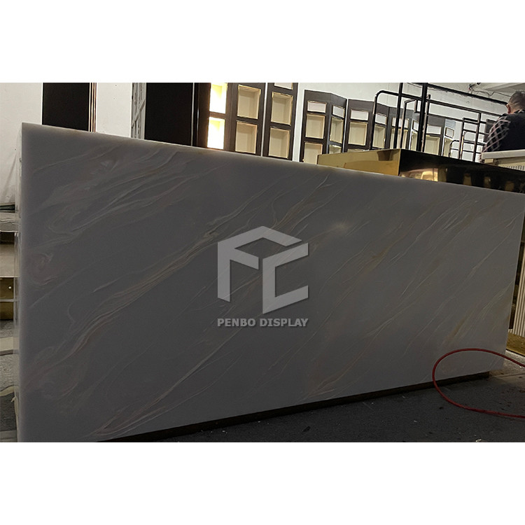MDF Veneered Clothing Shop Display Furniture Apparel Shop Cash Counter