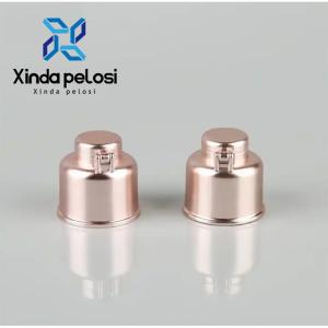 China Plastic Cosmetic Bottle Caps PP Lid Electroplating Aluminium Bell Shape Cap UV Flip Top Lid wholesale