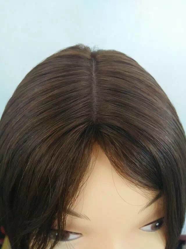 Factory Price Perfect Quality Virgin European Hair Wig, 100% Human Hair Wig Kosher Wig, Dark Brown, Silk Wig Cap