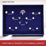 92.5% 1.5g Antler Sterling Silver Jewelry Sets SGS Love Earring Set Blue Antler