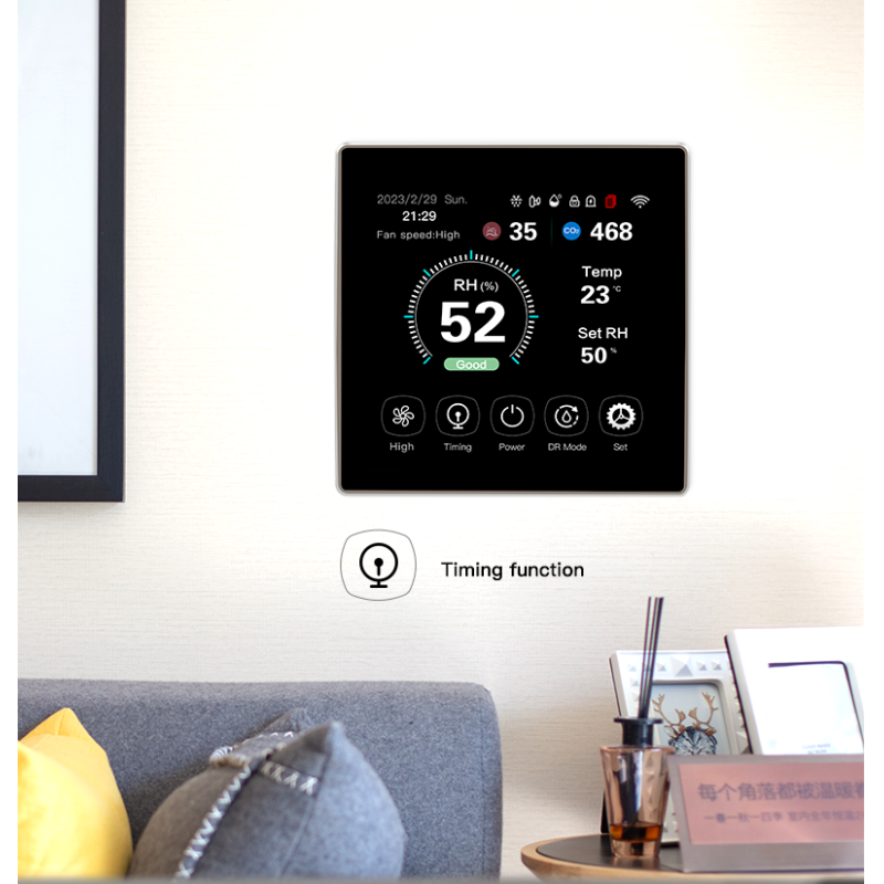 WiFi Smart Fresh Air Dehumidifier Controller With Tuya App RS485 Modbus Integration