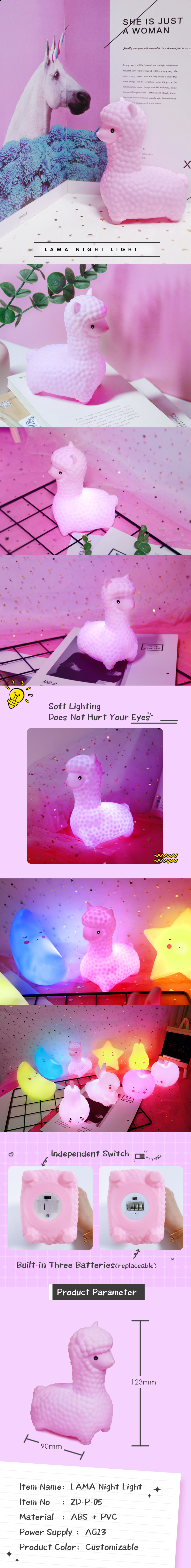 1- Cute Alarm Clock Night Light Customizable Logo 7 Colors/Changenable