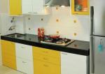 3500mm Modern Brown Cabinet Kitchen L Shaped Pantry For Apartment Villa