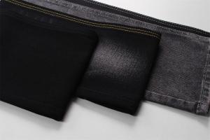 China 190cm 12oz Black Black Cotton Polyester Rigid Denim Fabric For Jeans wholesale