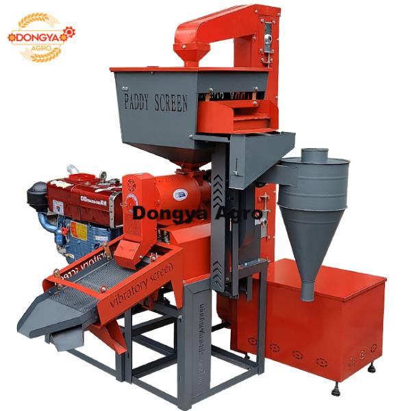 18HP Water-Cooled Diesel Commercial Rice Mill Machine 600-650kg/h for Small Processing