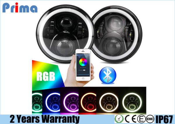 7inch RGB Halo LED Headlight for Jeep Wrangler CJ TJ JK JKU Rubision Unlimited