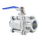 ISO9001 Standard 3PC Clamped Ball Valve in 304 316 Stainless Steel with Model NO