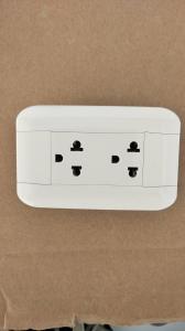 China Durable And Safe 2 Gang Switch Socket Outlet , Household Electric Wall Sockets on sale