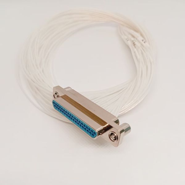 J30J 15 Pin Metal Shell Micro-D Female Connector Pre-Wired with 15cm Cable for High-Density Applications