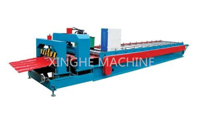 Colored Steel Glazed Tile Roll Forming Machine , Automatic Roll Forming Machines