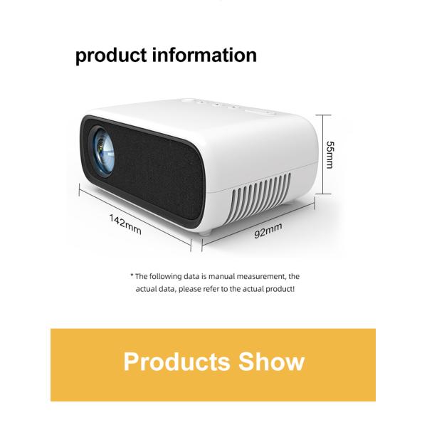 YG280 1080P Mini LED Projector Supported 16:9 Phone Same Screen