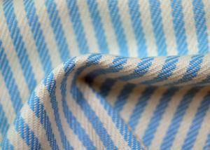 China Yarn Dyed Cotton Fabric / Blue And White Striped Fabric Custom Made Color wholesale
