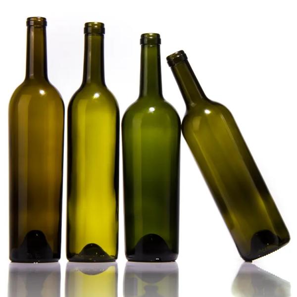 500ml Transparent Amber Green Blue Glass Red Wine Bottle With Cork for Cosmetic