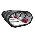 Outdoor day beds Wicker Poly Rattan Round Daybed With Canopy Balcony round sofa