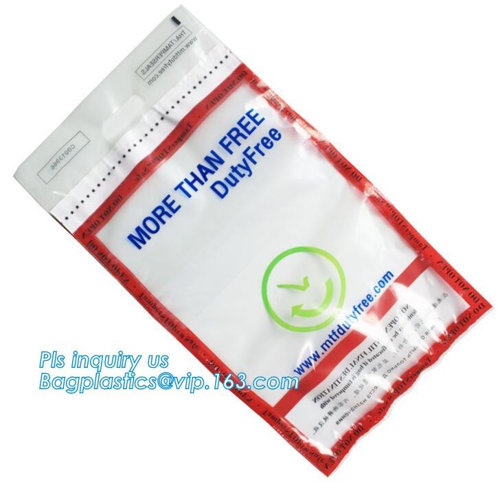 Security Bank Bags with Barcode /QR Code, Safety Plastic Bank Deposit Tamper Proof Cash Security Bags Manufactory, pac