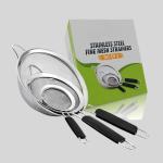 Stainless Steel Fine Mesh Strainer 3.4 Inch 5.5 Inch 7.5 Inch For Kitchen