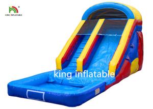 China Blue 10 Steps Inflatable Water Slide 8*3M PVC Tarpaulin Double Stitching wholesale