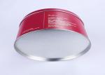 Red Aluminum Round 135 x 80 MM Cookie / Biscuits Gift Tins 0.23 MM Custom