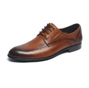 China Tan Lace Up Brush Finishing Mens Leather Dress Shoes wholesale