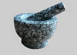 China Small Stone Mortar And Pestle , Stone Grinding Bowl Comfortable Easy Clean wholesale