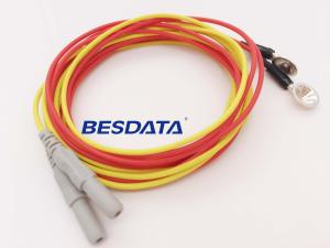 China Accurate Portable EEG Electrodes , Orange Yellow Eeg Gold Cup Electrodes wholesale