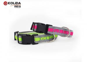 Two Gray Relflective Nylon Dog Collars Airmesh Material With High Tensile Strength