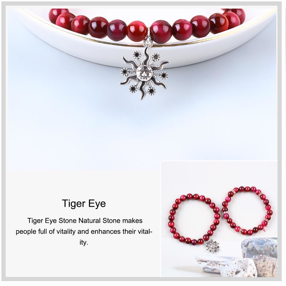 Handmade 8mm Tiger Eye Natural Gemstone Bracelet 4/6/8/10/12mm