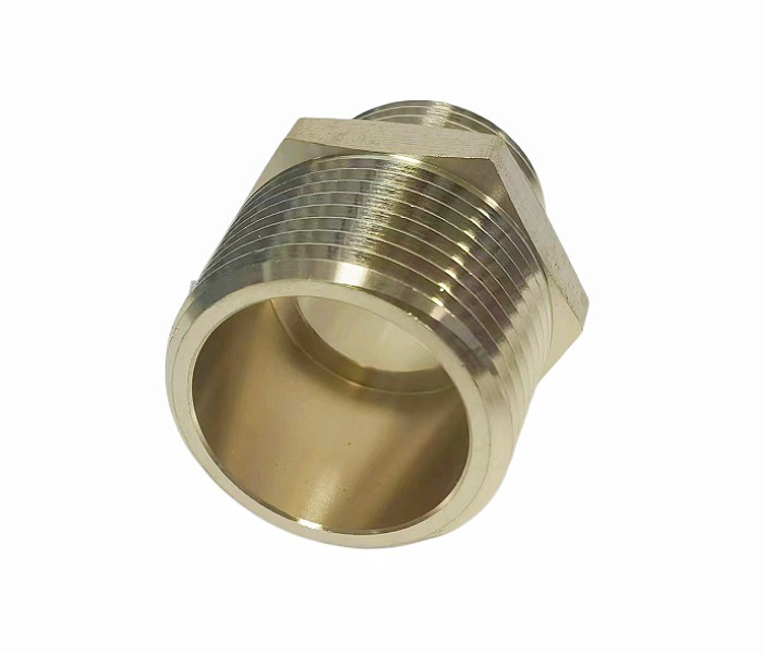 Male 3/8 NPT X 1/2NPT Thread Brass Pipe Fitting Hex Pipe Nipple JIS ANSI Standard