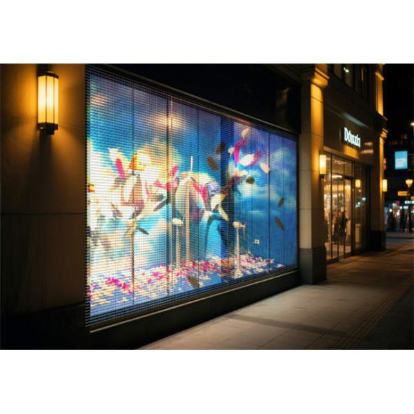 60% Transparency Ultra Clear Indoor LED Display Panel 800cd Grille Screen with Easy Installation for Captivating Ads