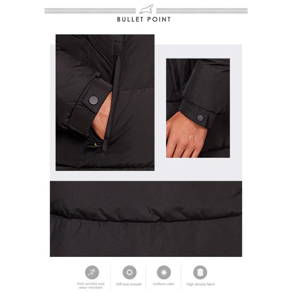 100cm Length Thickened Down Jacket Business Mens Black Puffer Coat